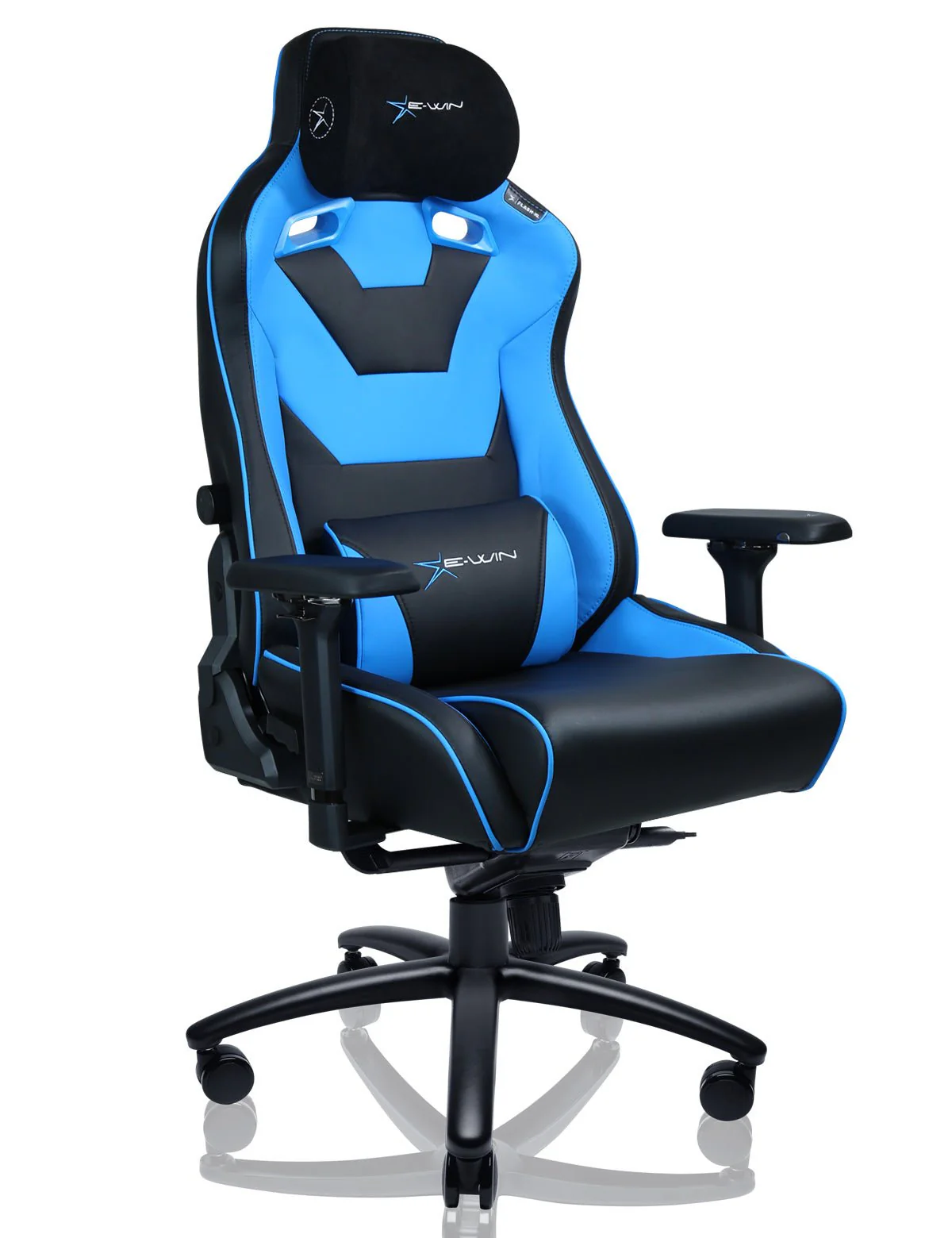 E-WIN Bravon Blue White Sit-to-Stand RGB Gaming Desk & Chair Bundle - Image 27