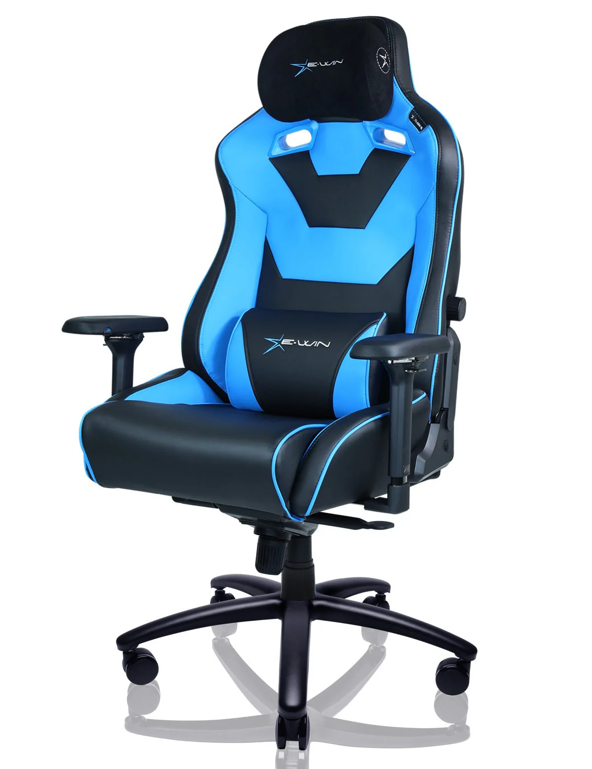 E-WIN Bravon Blue White Sit-to-Stand RGB Gaming Desk & Chair Bundle - Image 29