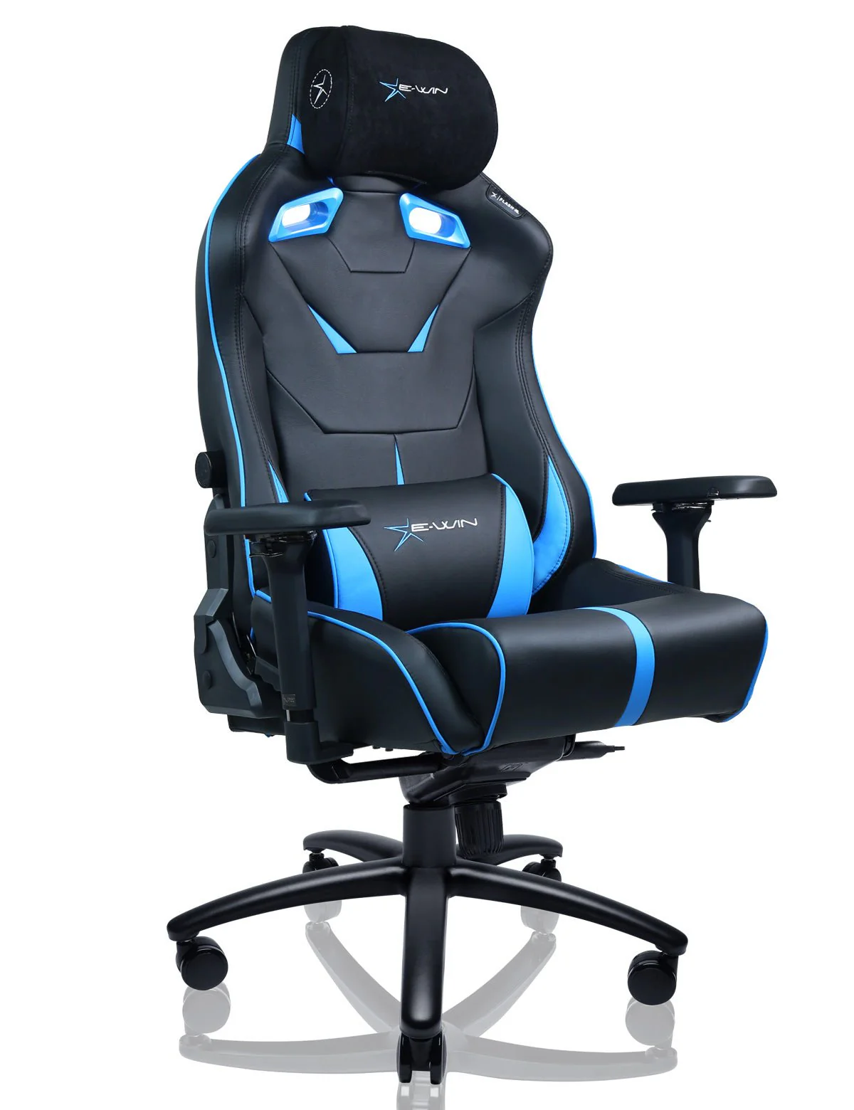 E-WIN Bravon Blue White Sit-to-Stand RGB Gaming Desk & Chair Bundle - Image 39