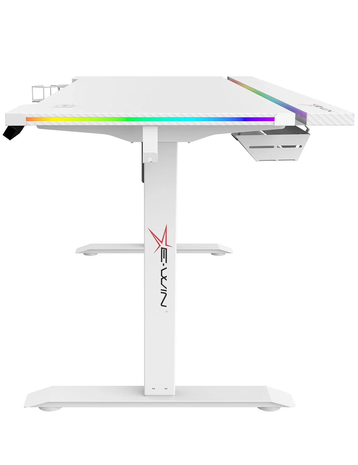 E-WIN Bravon Red White Sit-to-Stand RGB Gaming Desk & Chair Bundle - Image 37