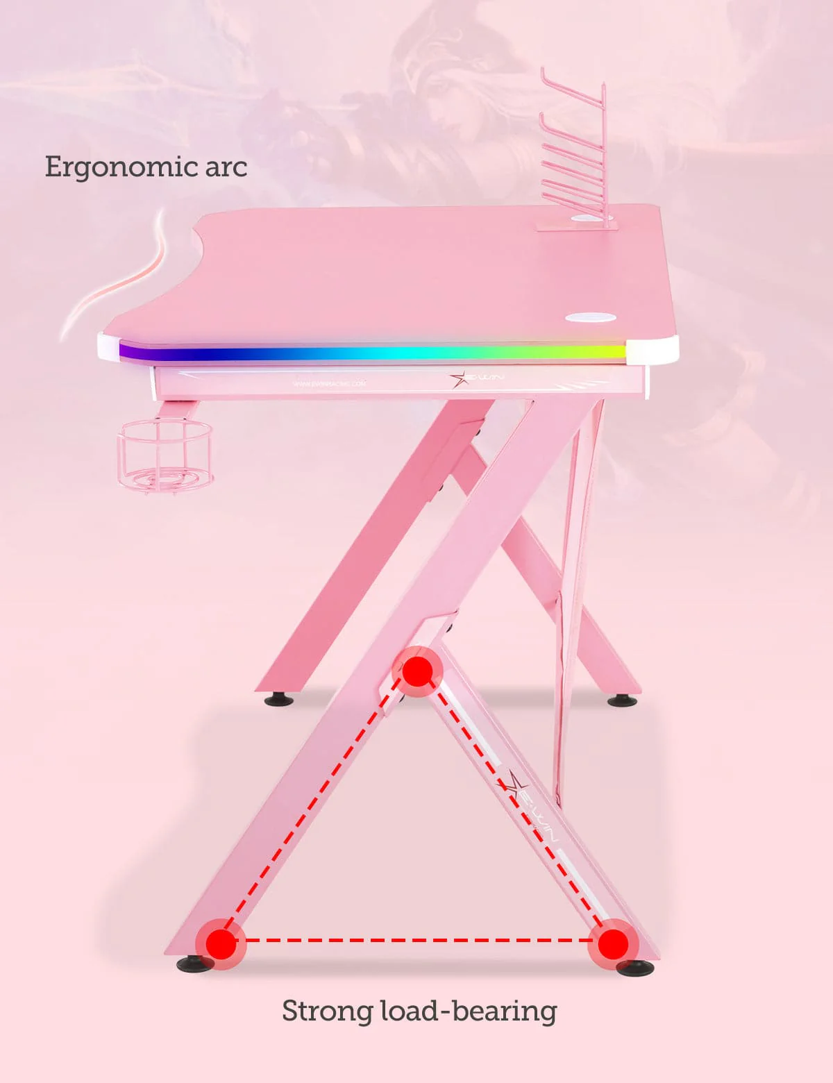 E-WIN Champion Series Bellum Rubrum Brilliance Gaming Setup - Image 4