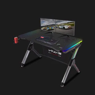 E-WIN Lux Luminis RGB Gaming Desk with Wireless Charging - Image 8